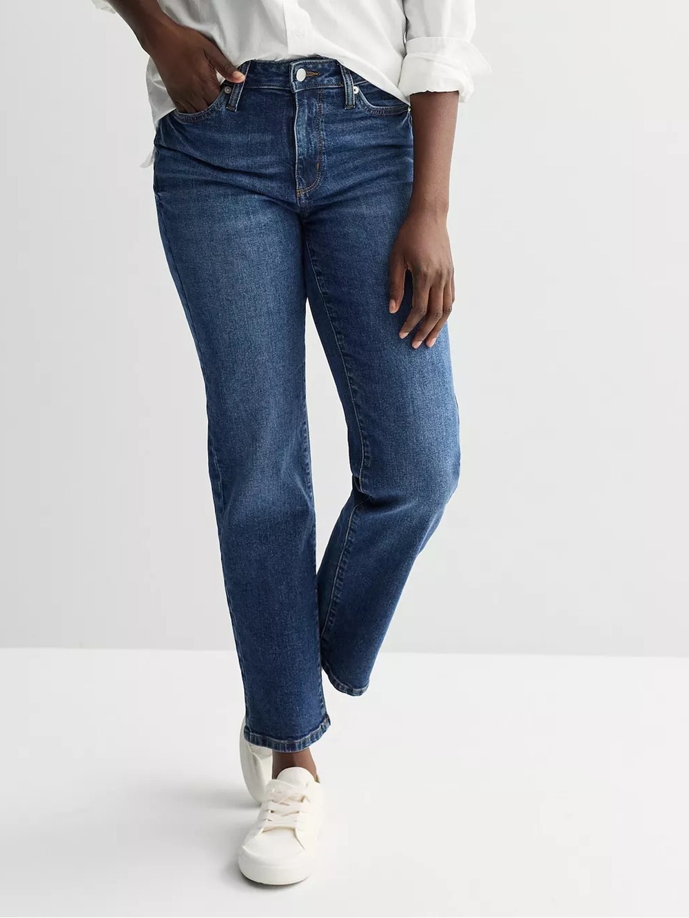 New! Sonoma Goods For Life High Rise Straight Leg Jeans Womens Size 16 Long